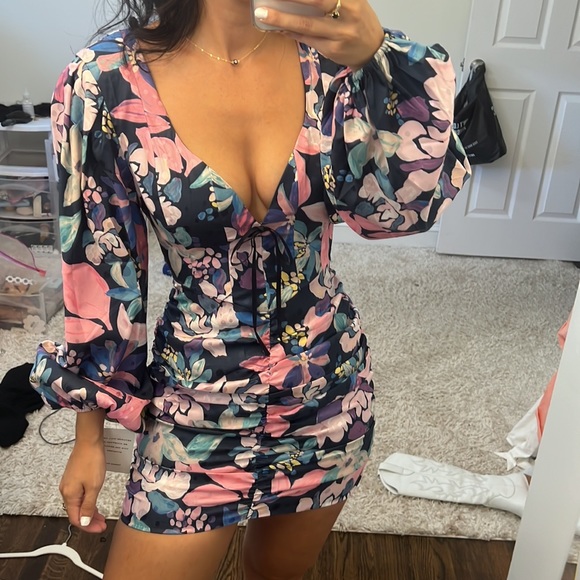 Wyatt Long-Sleeve Printed Mini Dress - Picture 8 of 8